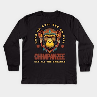 Chimpanzee Kids Long Sleeve T-Shirt